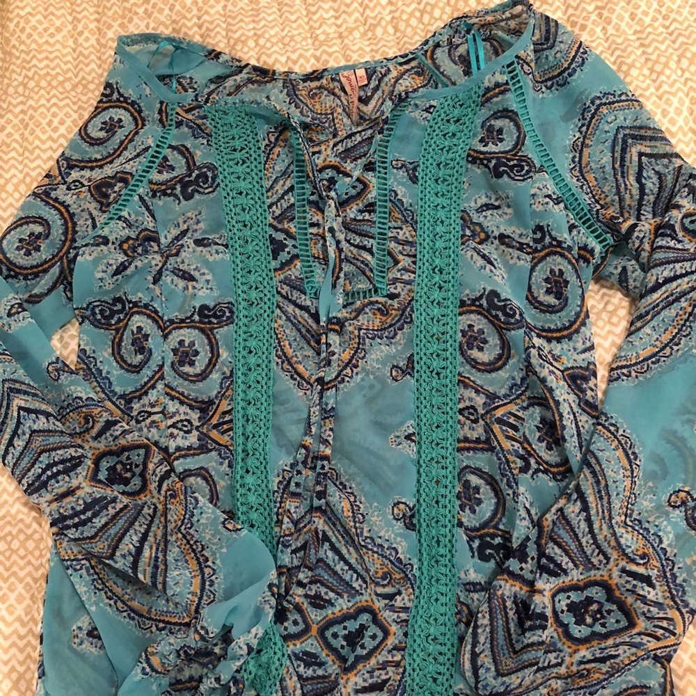 Red camel blouse